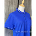 Blue cotton short-sleeve POLO shirt